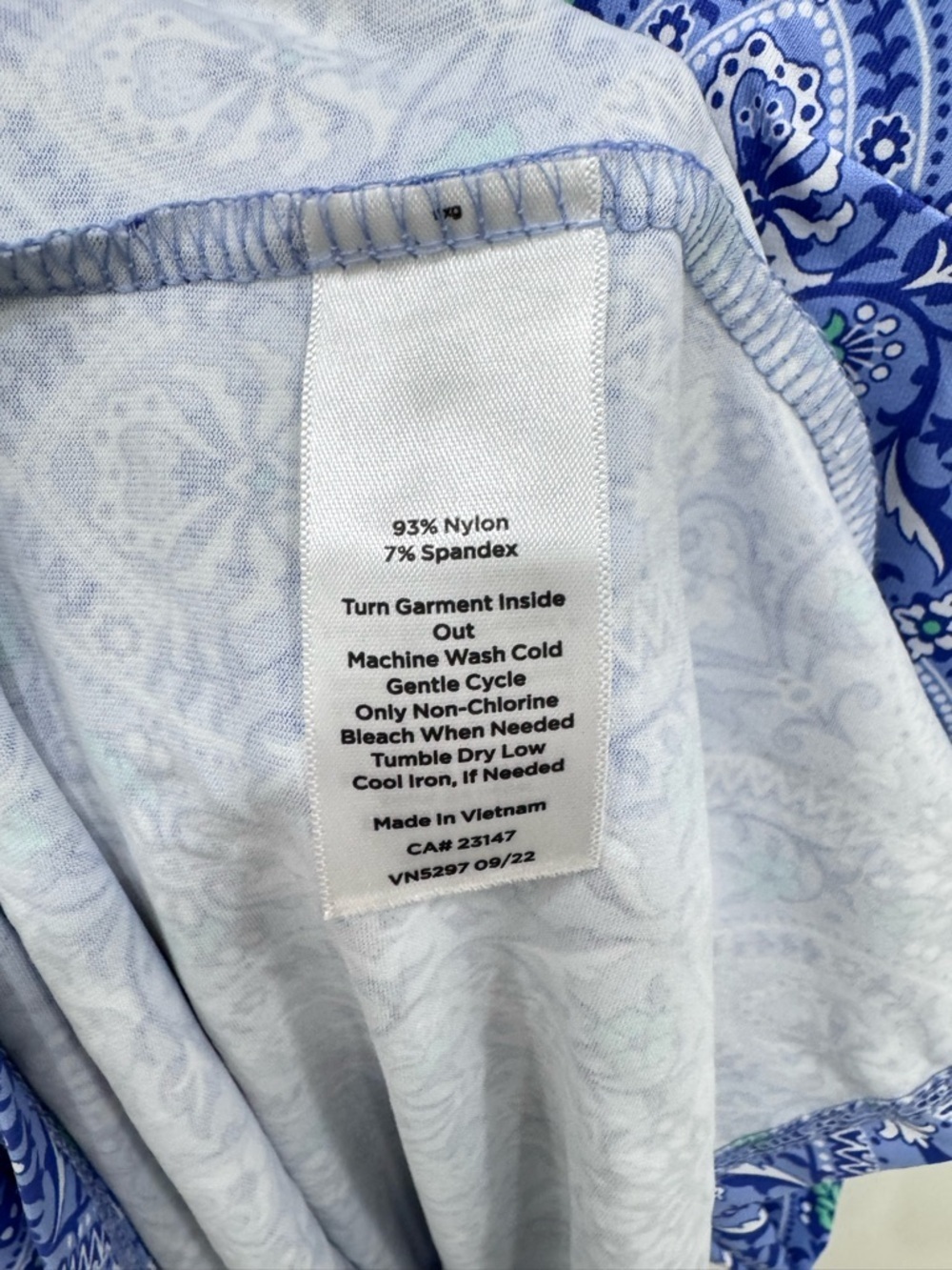 Talbots Shirt Dress Sz Lg Blue Green Paisley  Button - Picture 3 of 7